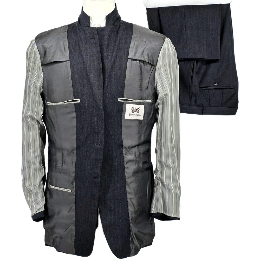 Quiet Luxury Hickey Freeman Herringbone Suit Men’s 42L USA Tailored - Picture 6 of 16